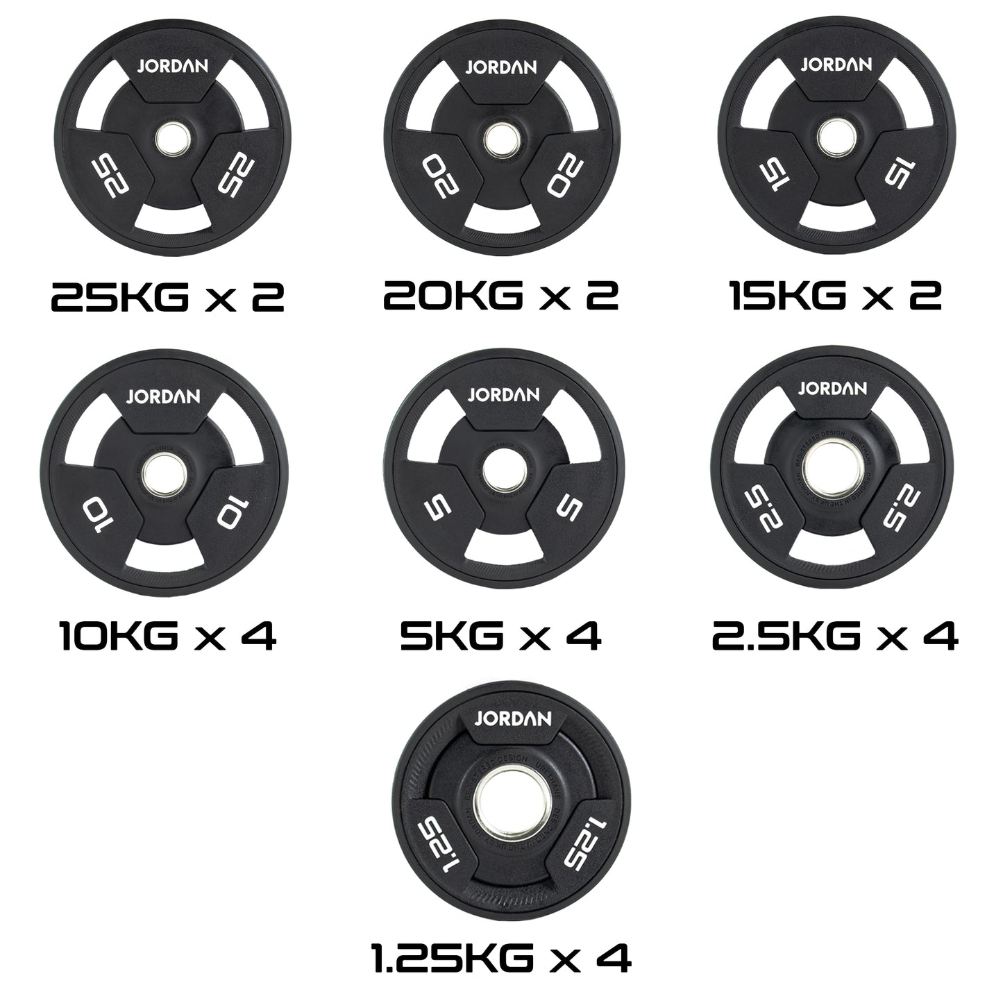 JORDAN Urethane Tri-Grip Olympic Plate (1.25kg-25kg)