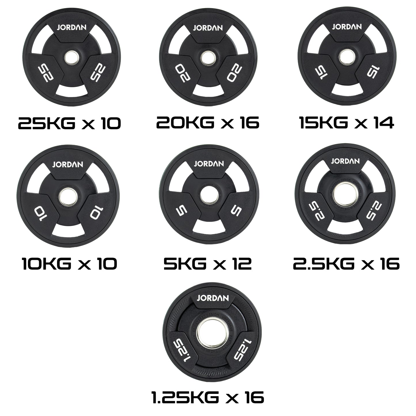 JORDAN Urethane Tri-Grip Olympic Plate (1.25kg-25kg)