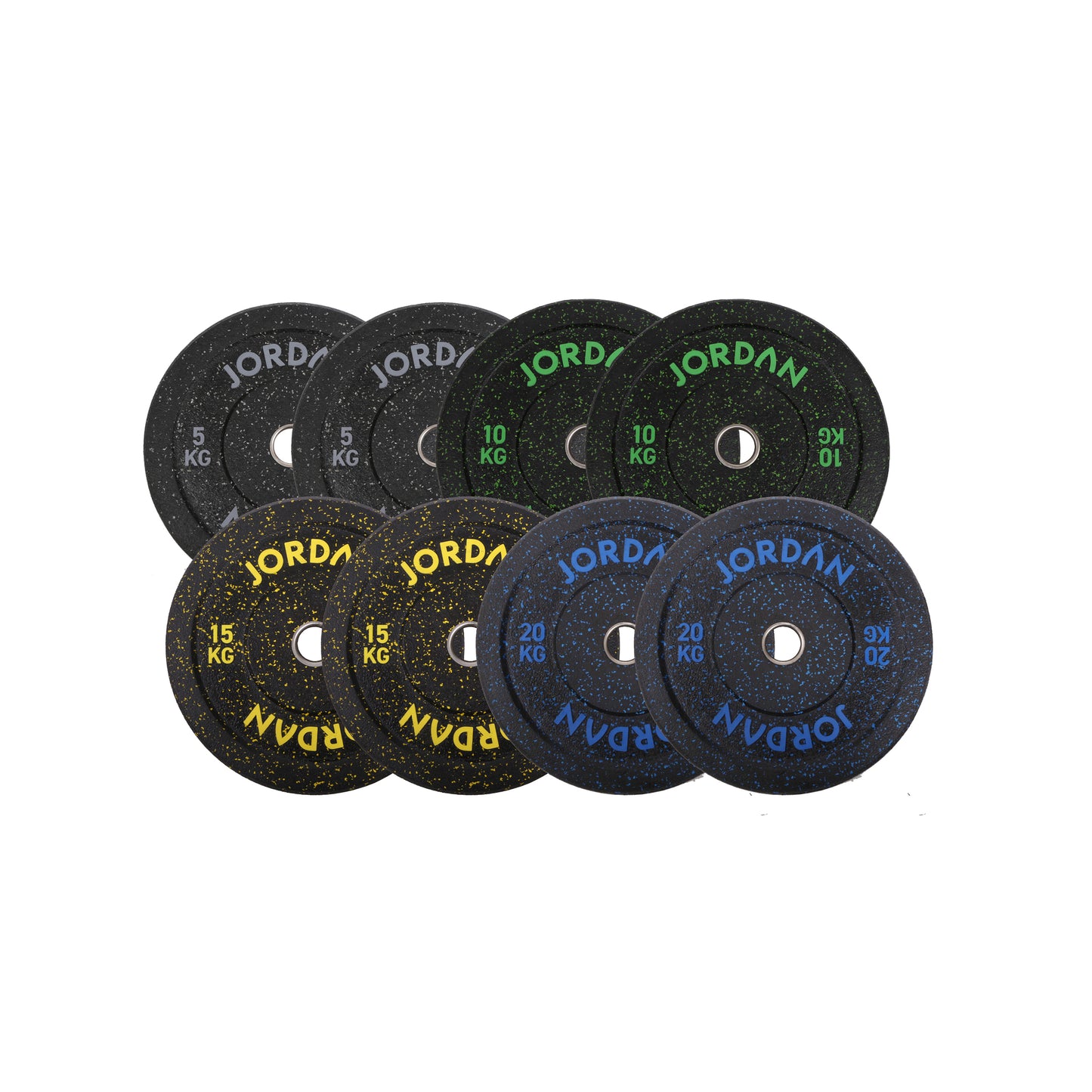 JORDAN Black Rubber Bumper Plate - Coloured Fleck (5kg-25kg)