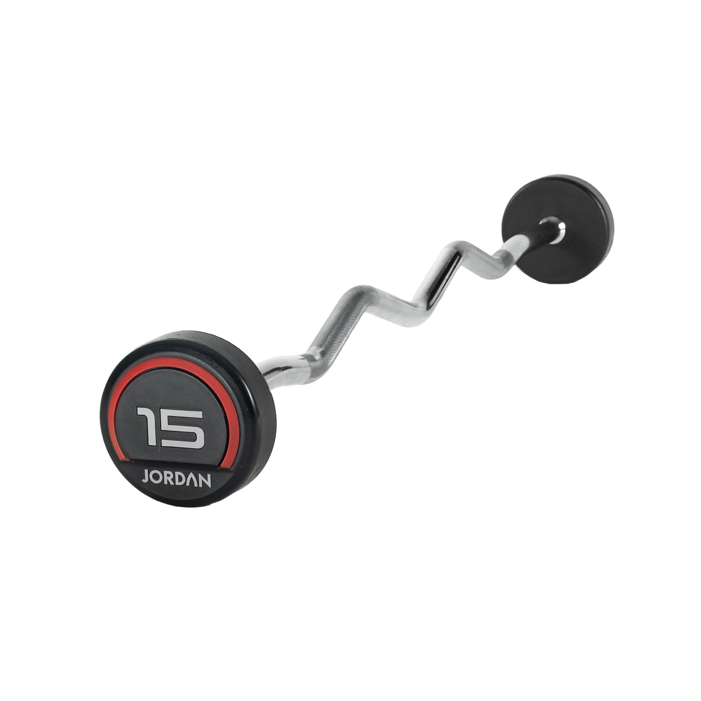 JORDAN Red Urethane Barbell - Curl Bar (10kg-45kg)