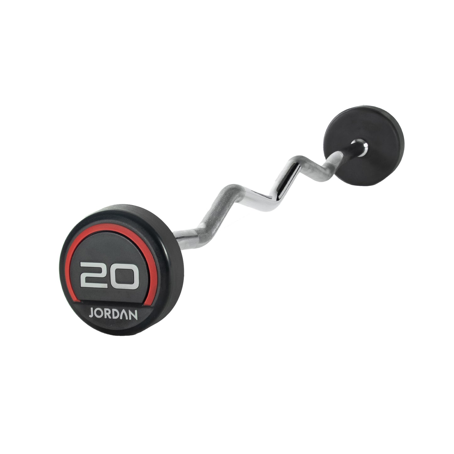 JORDAN Red Urethane Barbell - Curl Bar (10kg-45kg)