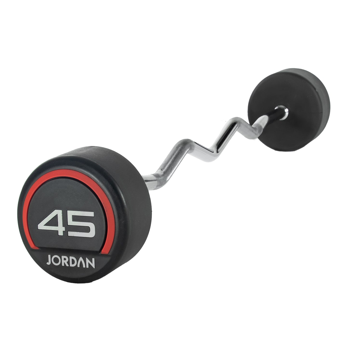 JORDAN Red Urethane Barbell - Curl Bar (10kg-45kg)