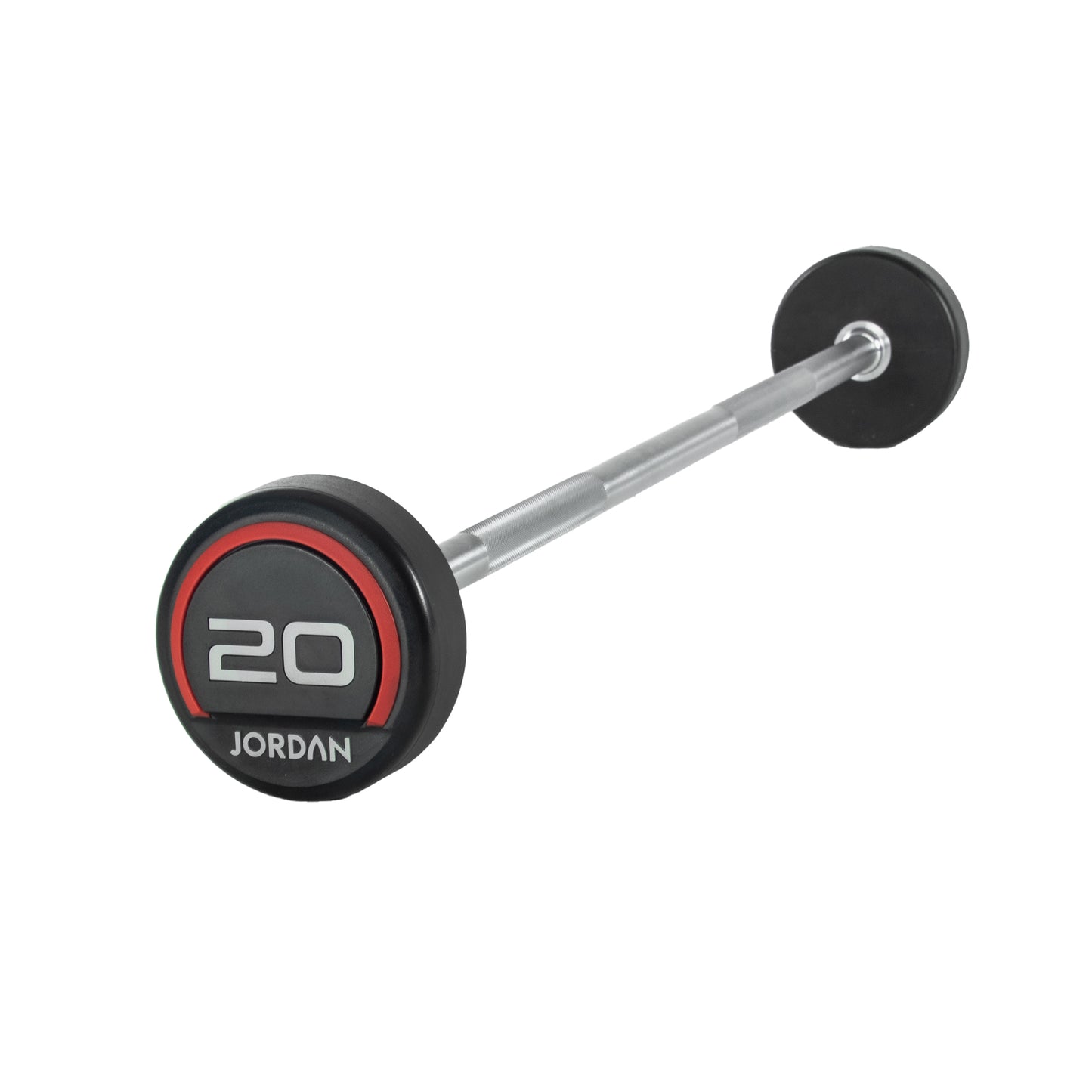 JORDAN Red Urethane Fixed Barbell - Straight Bar (10kg-45kg)