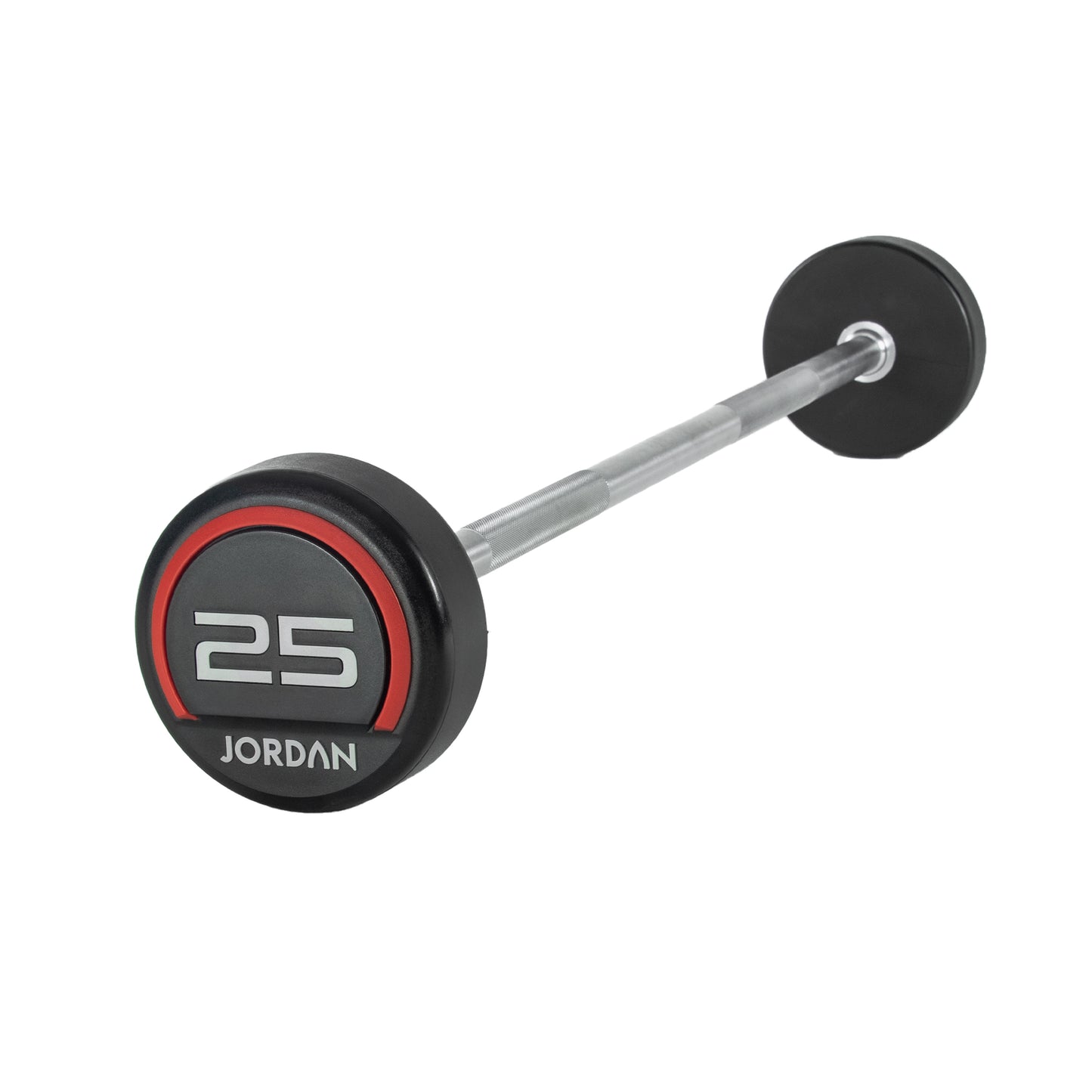 JORDAN Red Urethane Fixed Barbell - Straight Bar (10kg-45kg)