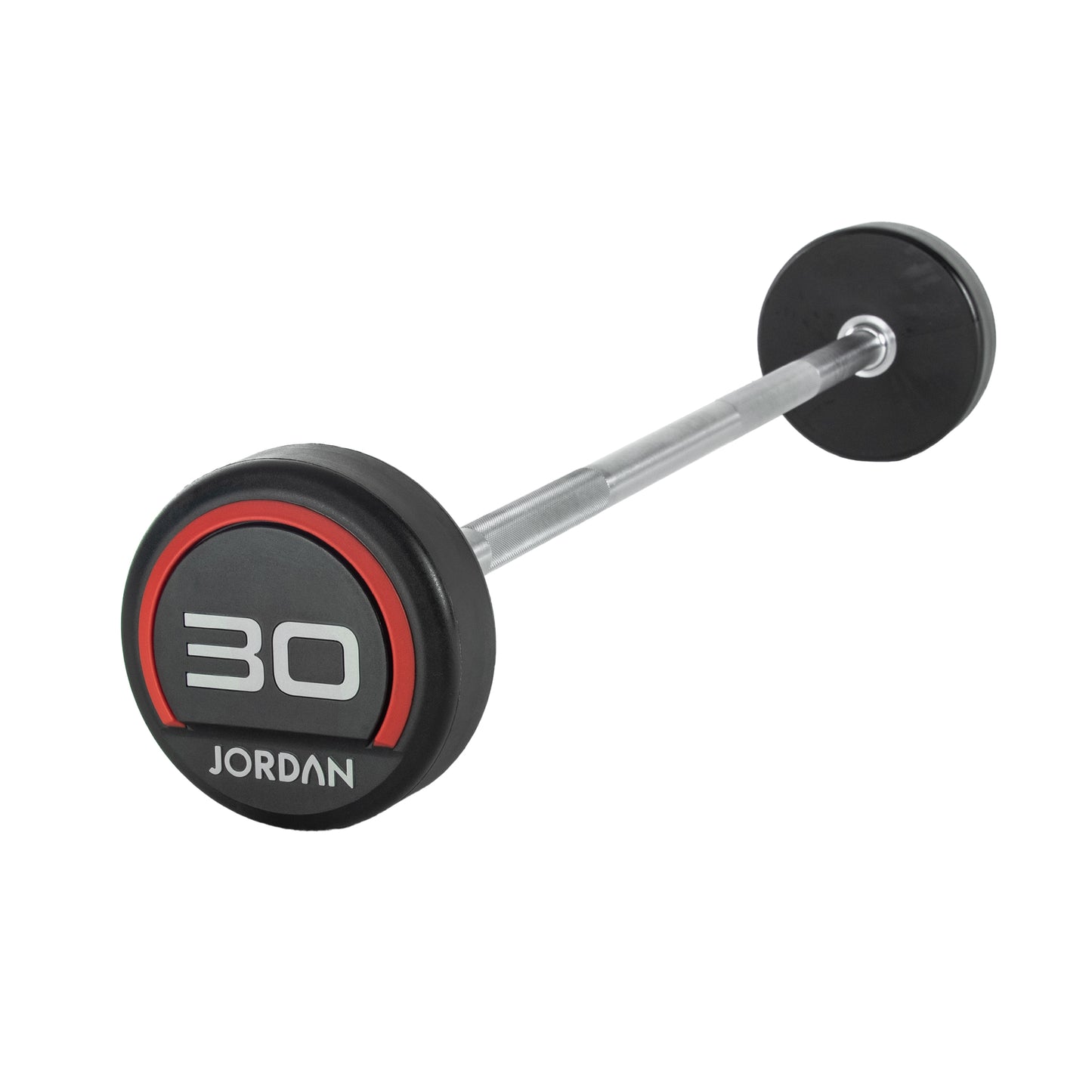 JORDAN Red Urethane Fixed Barbell - Straight Bar (10kg-45kg)