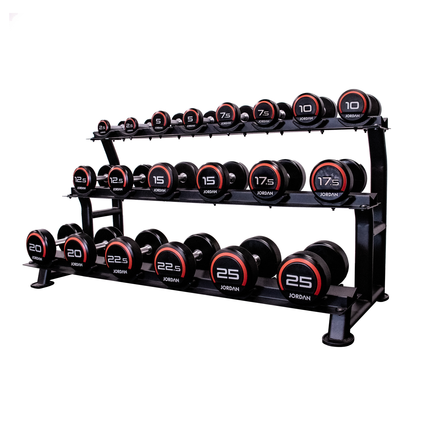 JORDAN Dumbbell Rack (10 Pair, 3 Tier; JTDR-08-10N3 BLK)