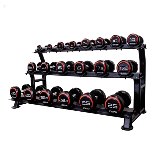 JORDAN Dumbbell Rack (10 Pair, 3 Tier; JTDR-08-10N3 BLK)