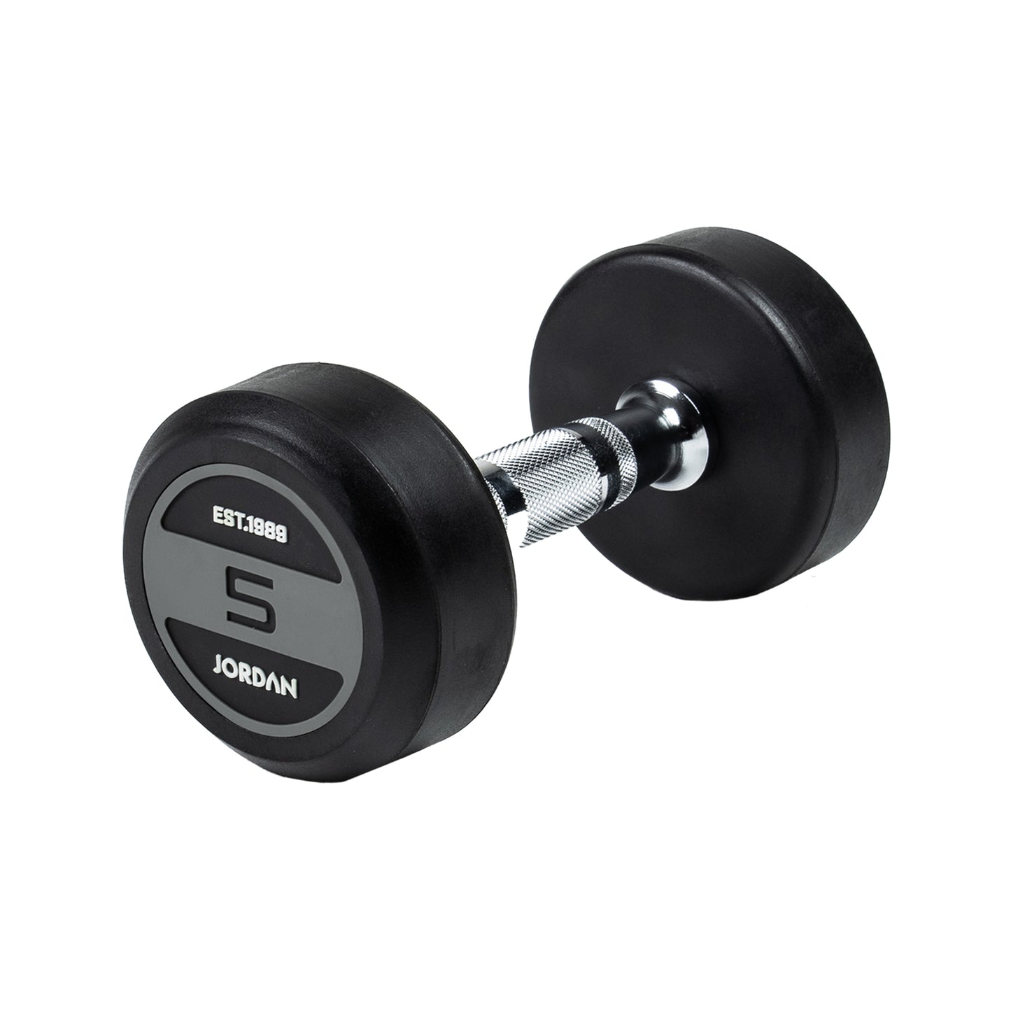 JORDAN Fitness Grey Rubber Dumbbells (2.5kg-50kg)