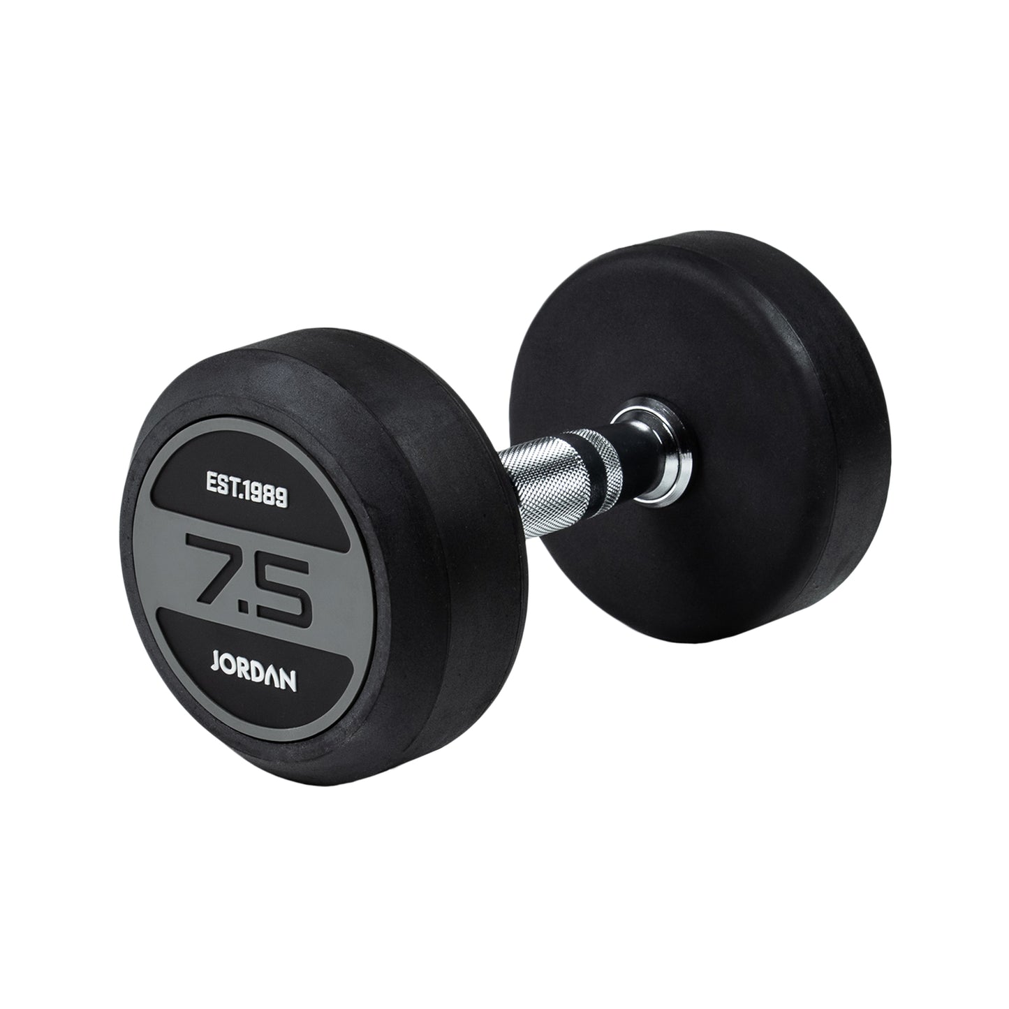 JORDAN Fitness Grey Rubber Dumbbells (2.5kg-50kg)