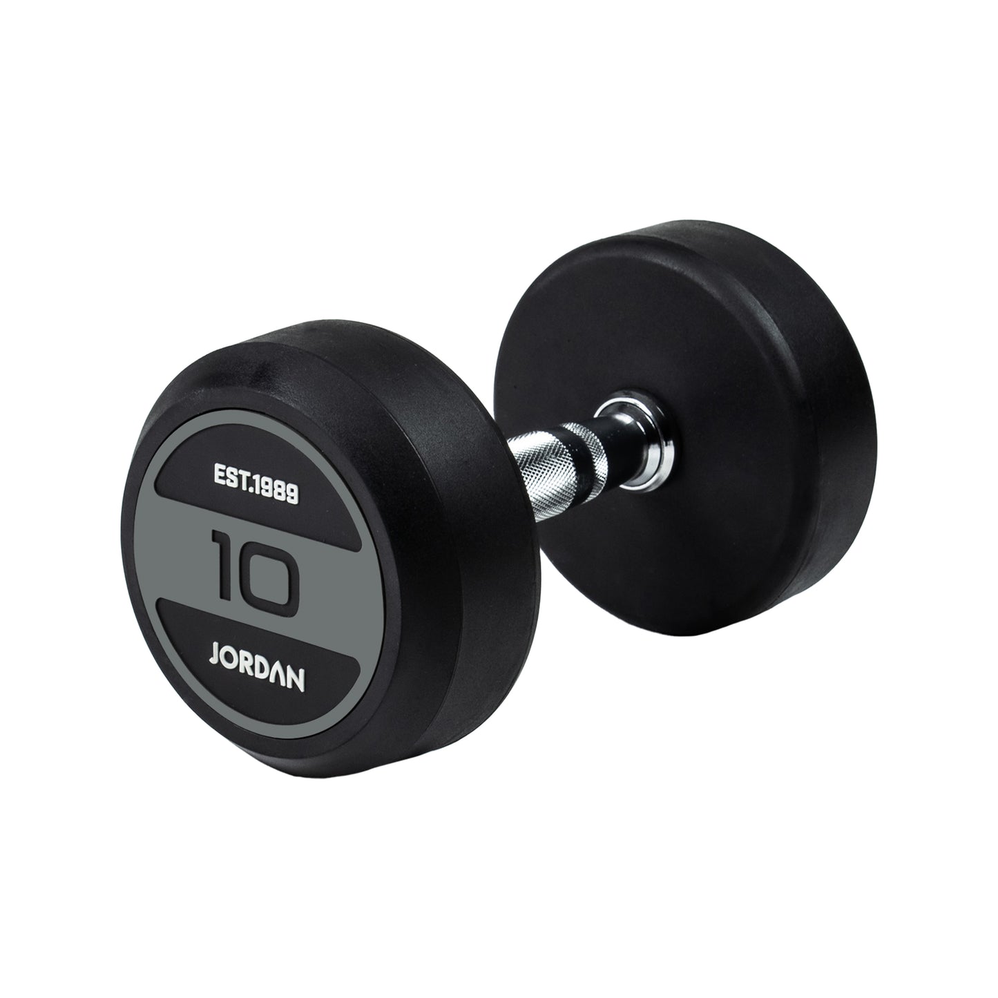 JORDAN Fitness Grey Rubber Dumbbells (2.5kg-50kg)