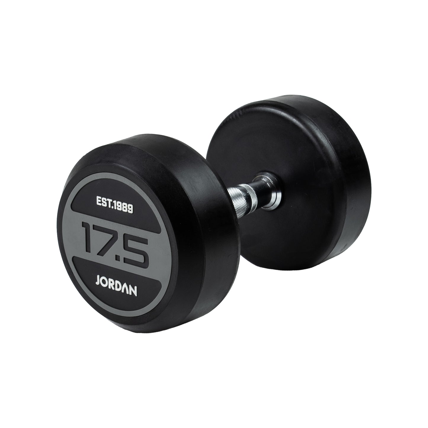 JORDAN Fitness Grey Rubber Dumbbells (2.5kg-50kg)