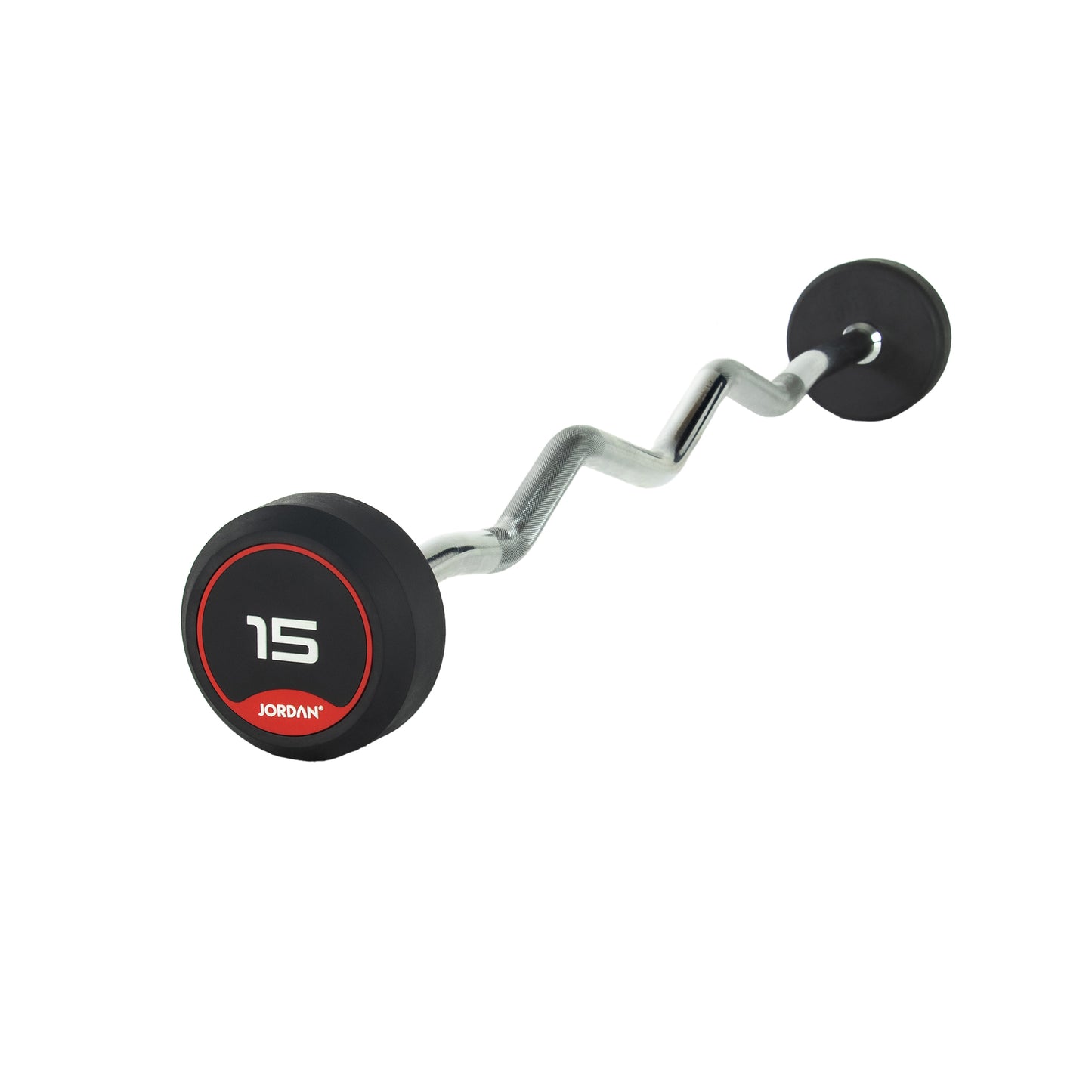 JORDAN Red Rubber Barbell - Curl Bar (10kg-50kg)