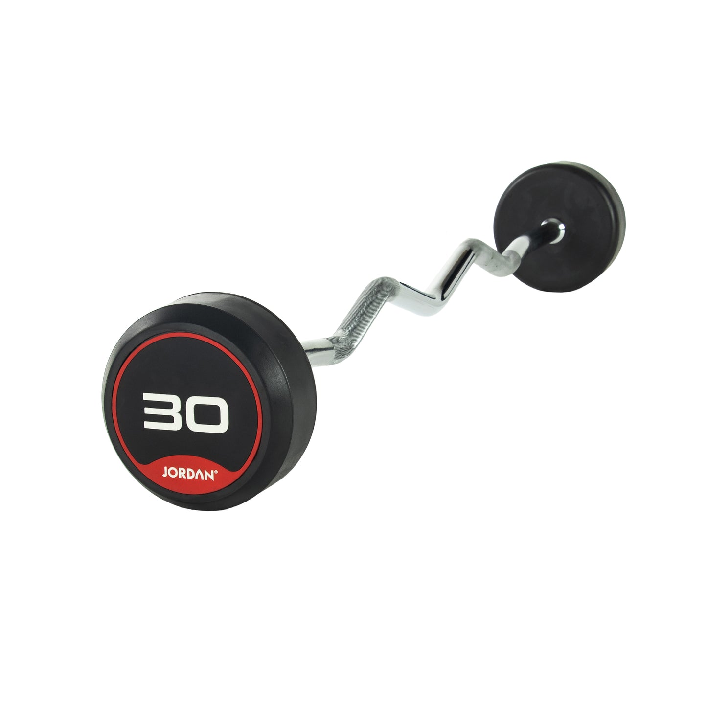 JORDAN Red Rubber Barbell - Curl Bar (10kg-50kg)