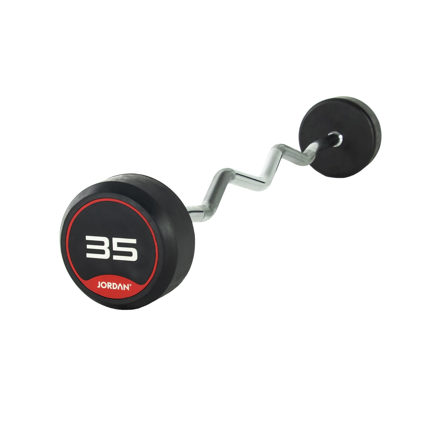 JORDAN Red Rubber Barbell - Curl Bar (10kg-50kg)