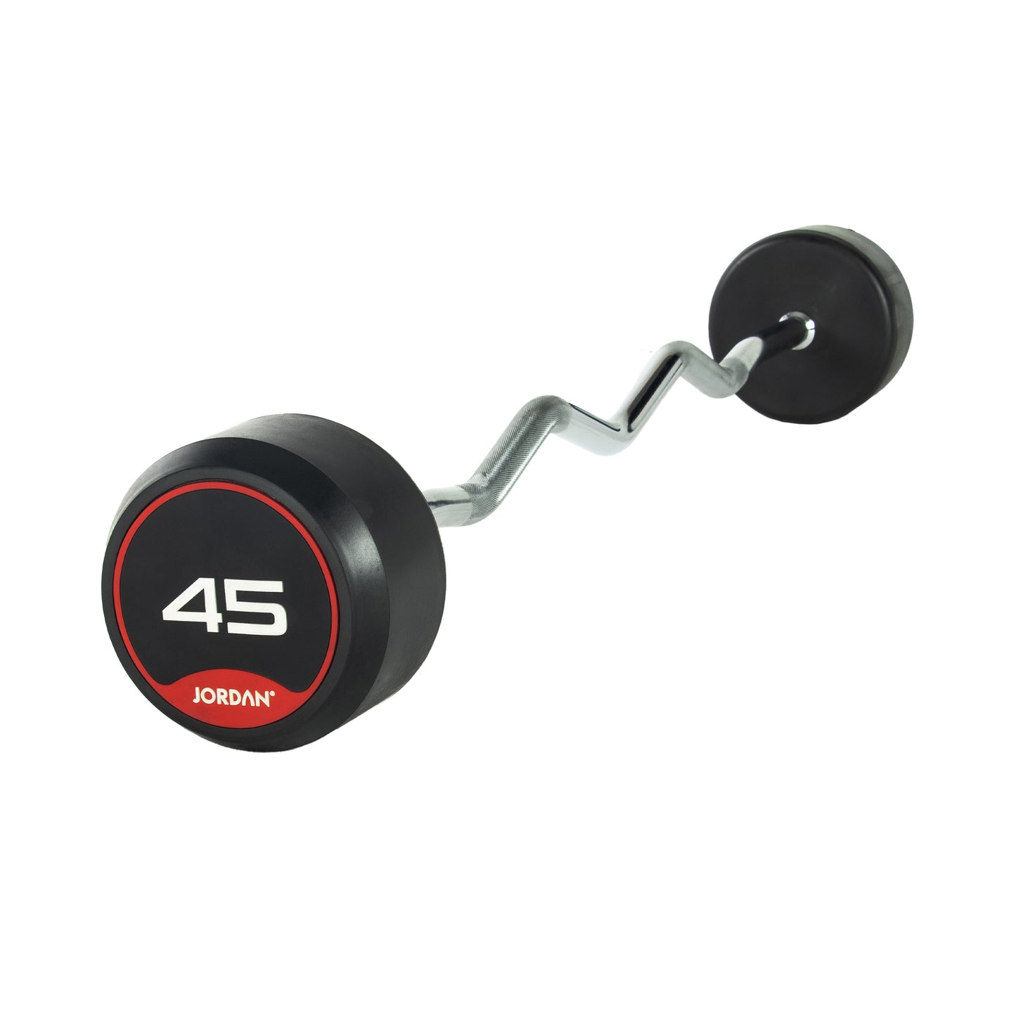 JORDAN Red Rubber Barbell - Curl Bar (10kg-50kg)