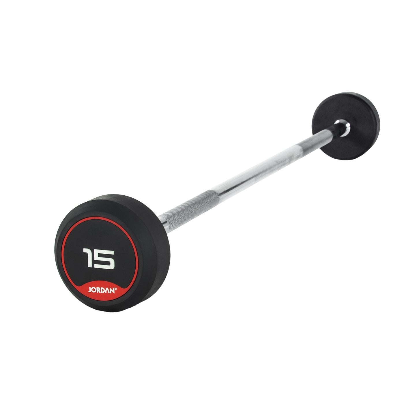 JORDAN Red Rubber Barbell - Straight Bar (10kg-50kg)