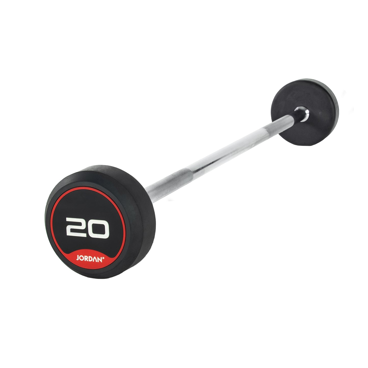 JORDAN Red Rubber Barbell - Straight Bar (10kg-50kg)