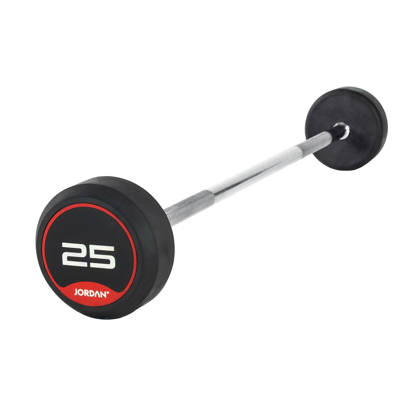 JORDAN Red Rubber Barbell - Straight Bar (10kg-50kg)