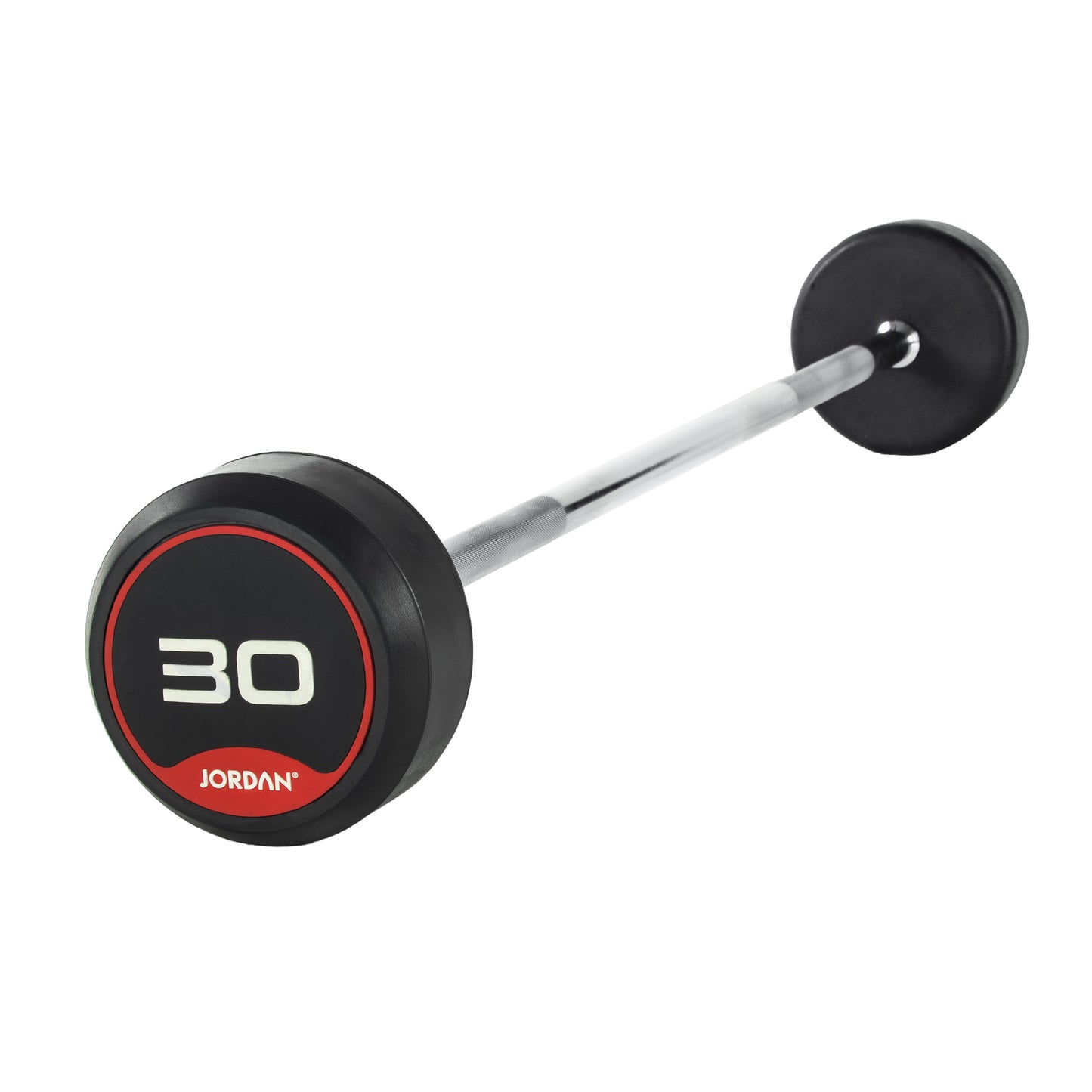 JORDAN Red Rubber Barbell - Straight Bar (10kg-50kg)