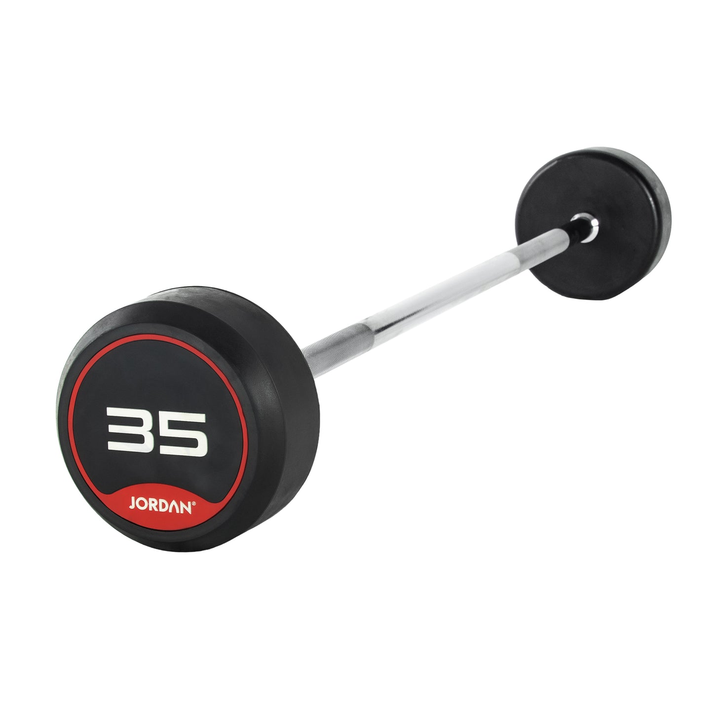 JORDAN Red Rubber Barbell - Straight Bar (10kg-50kg)