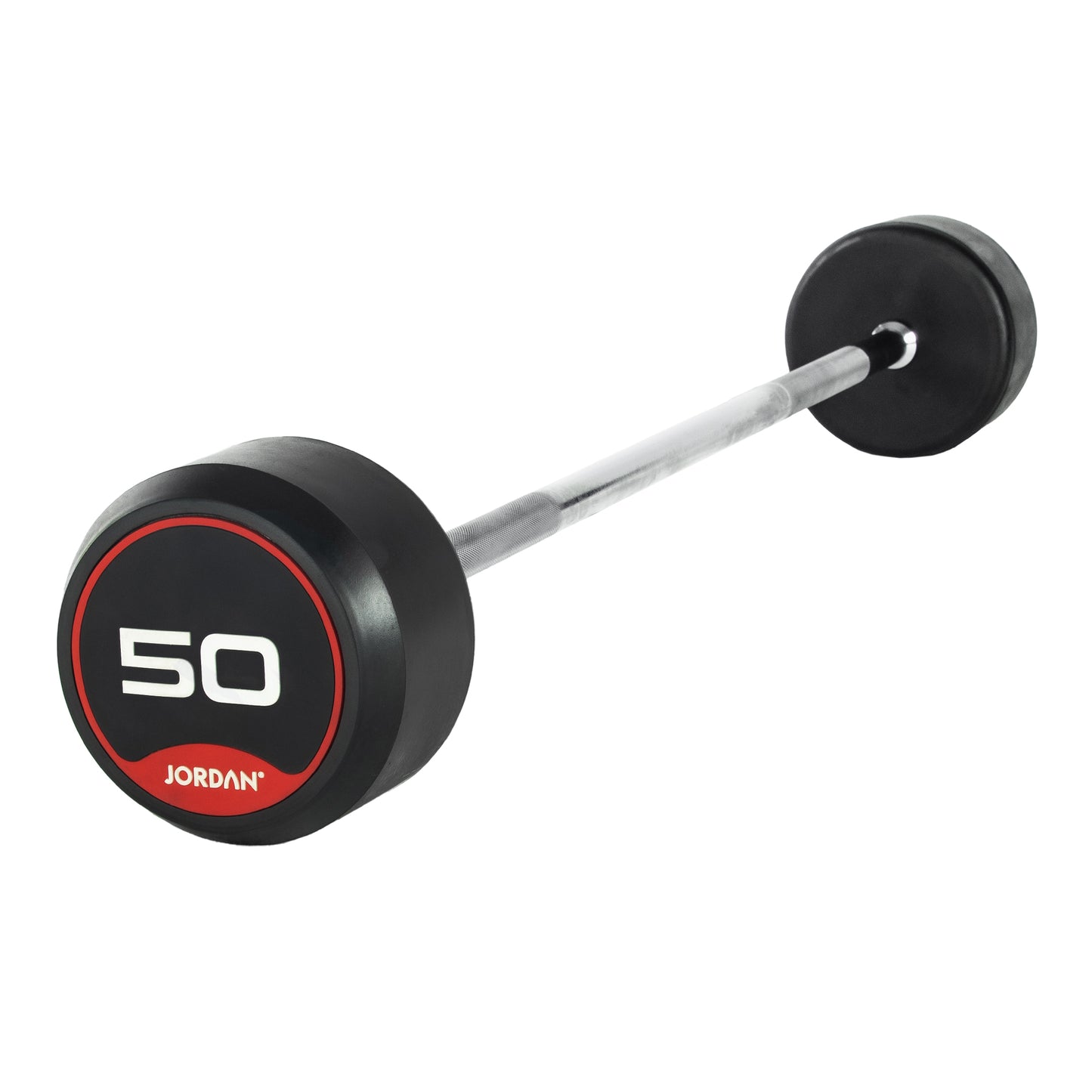 JORDAN Red Rubber Barbell - Straight Bar (10kg-50kg)