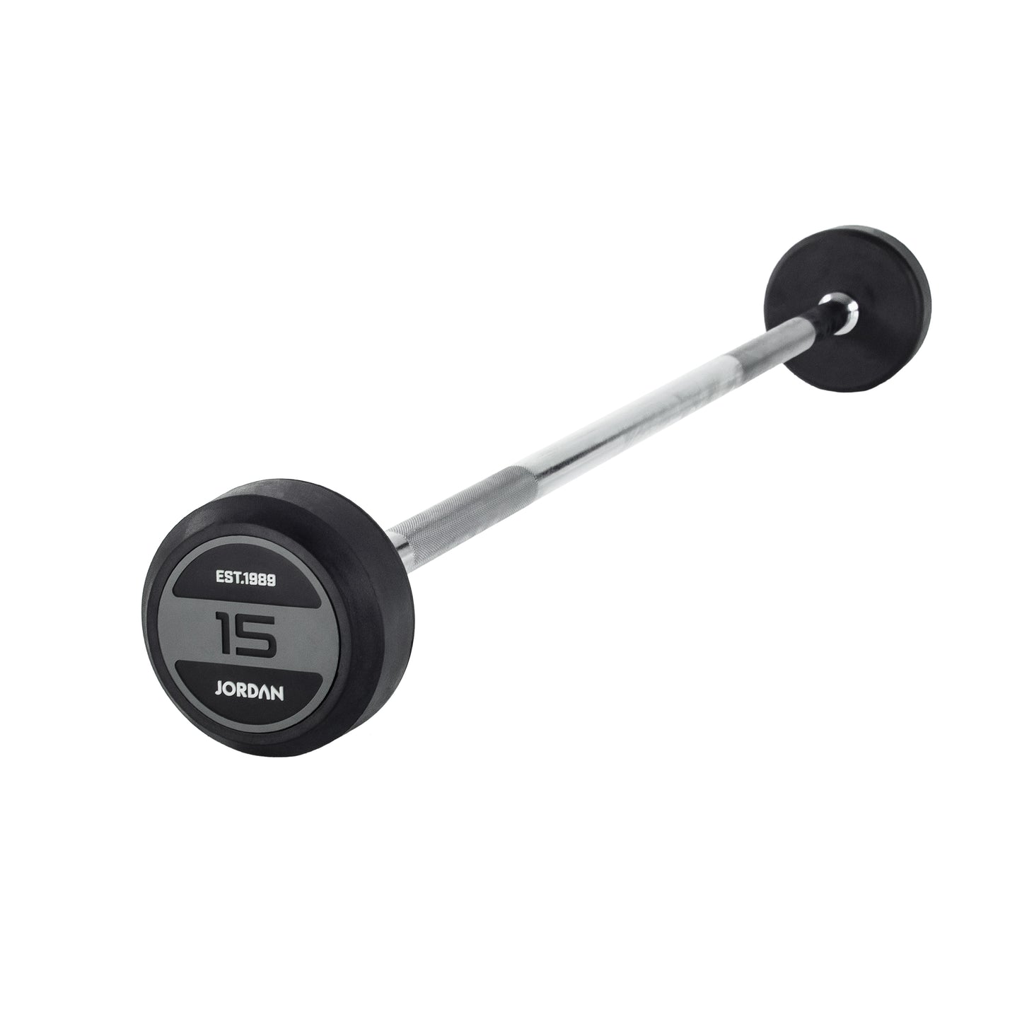 JORDAN Grey Rubber Barbell - Straight Bar (10kg-50kg)