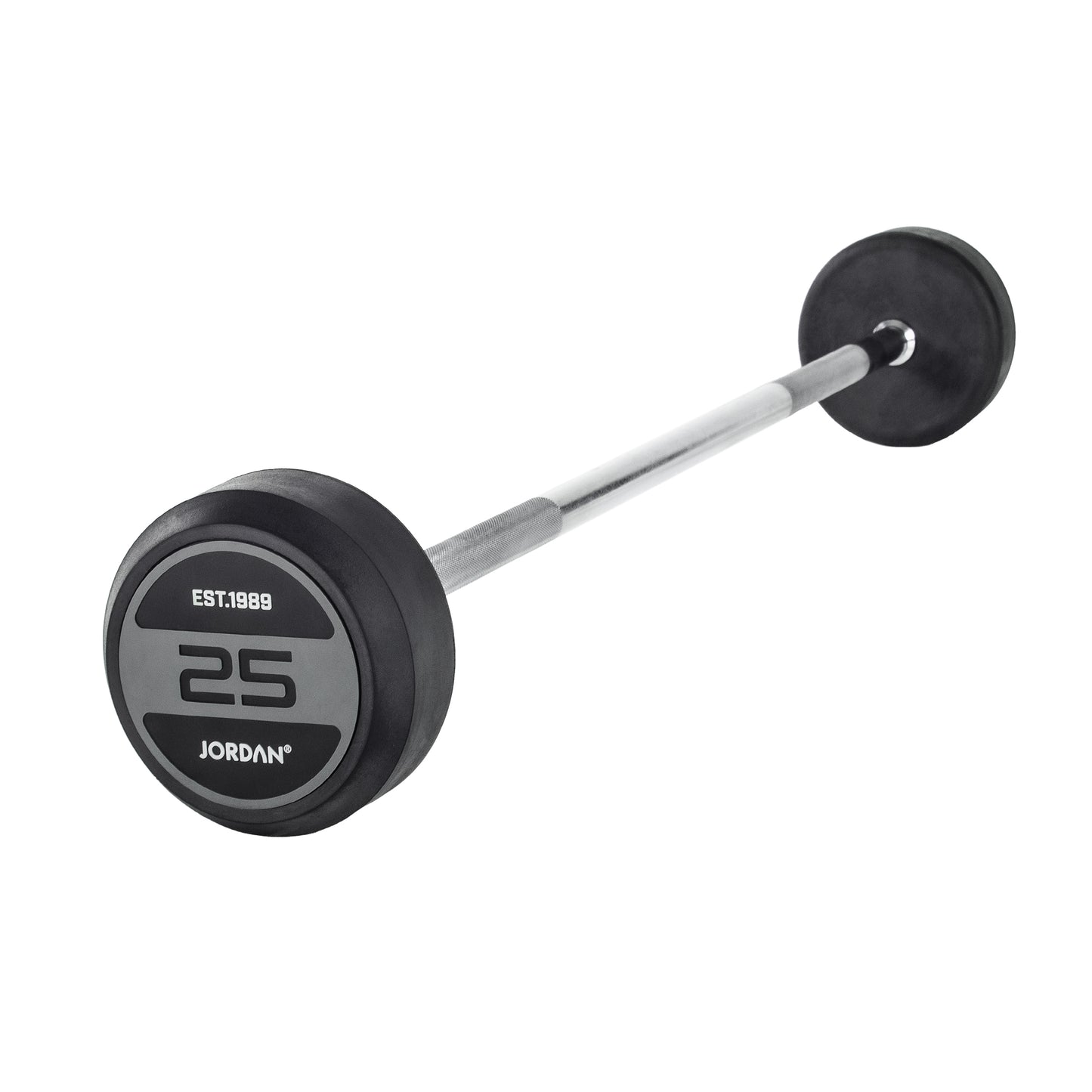 JORDAN Grey Rubber Barbell - Straight Bar (10kg-50kg)