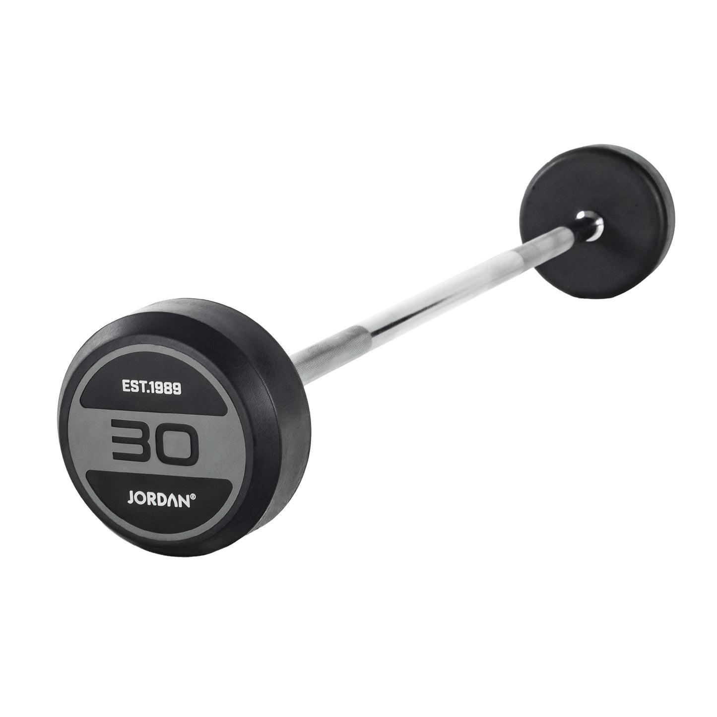 JORDAN Grey Rubber Barbell - Straight Bar (10kg-50kg)