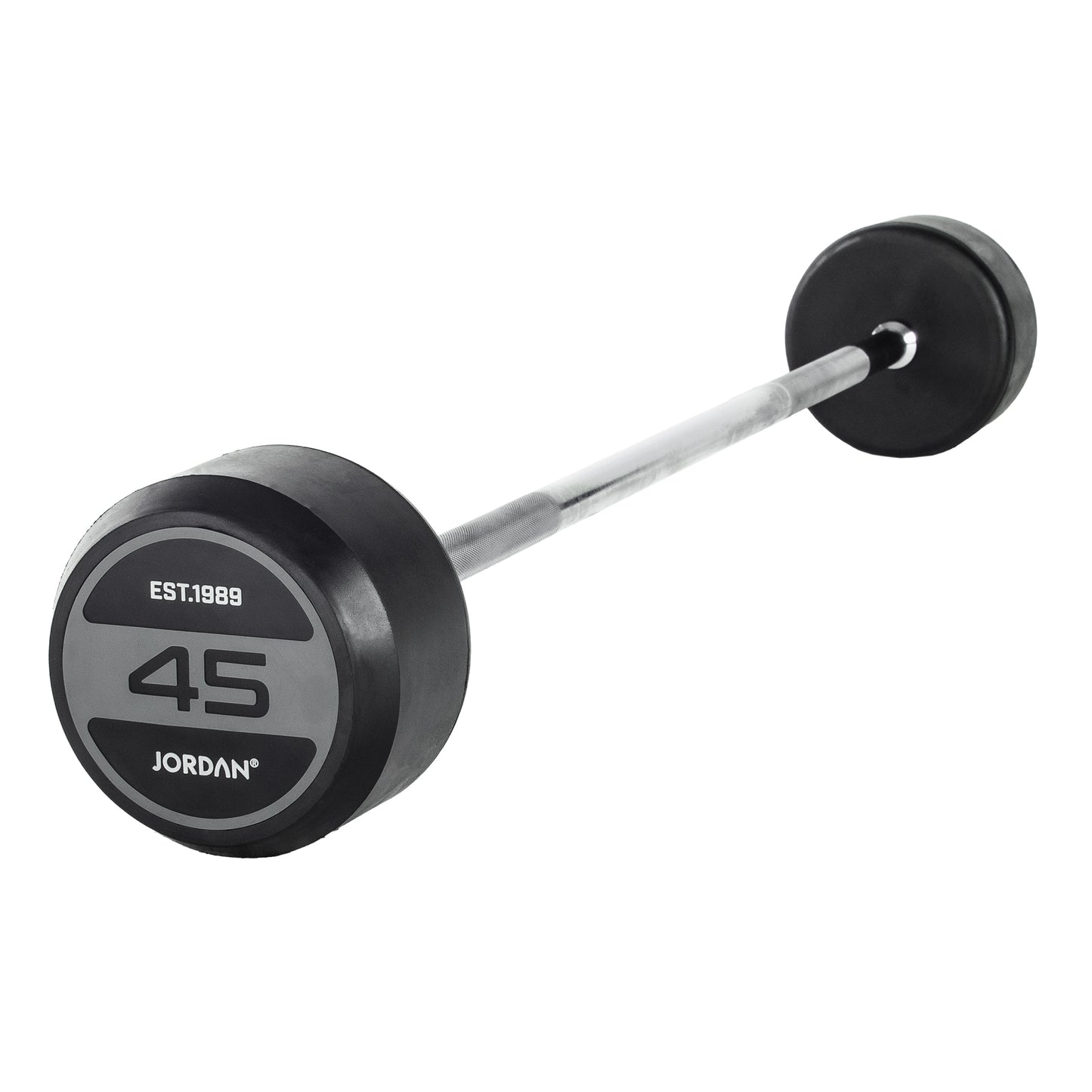 JORDAN Grey Rubber Barbell - Straight Bar (10kg-50kg)